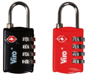 Black and red Viro TSA locks.